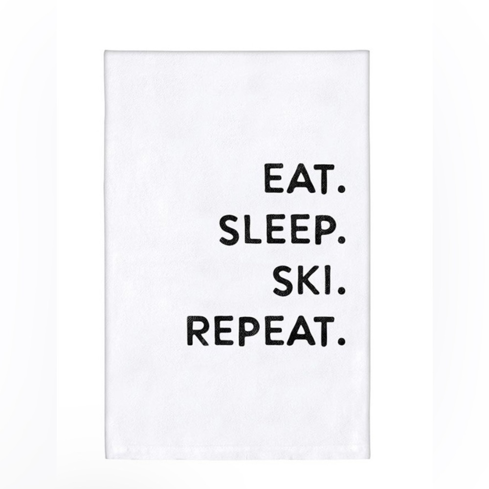 Face To Face Thirsty Boy Towel - Eat.Sleep.Ski.Repeat.